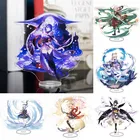 Lnazuma Аниме Фигурка Genshin Impact Kujo Sara Raiden Shogun Yoimiya акриловая модель на подставке Plate Настольный Декор стоячий знак брелок