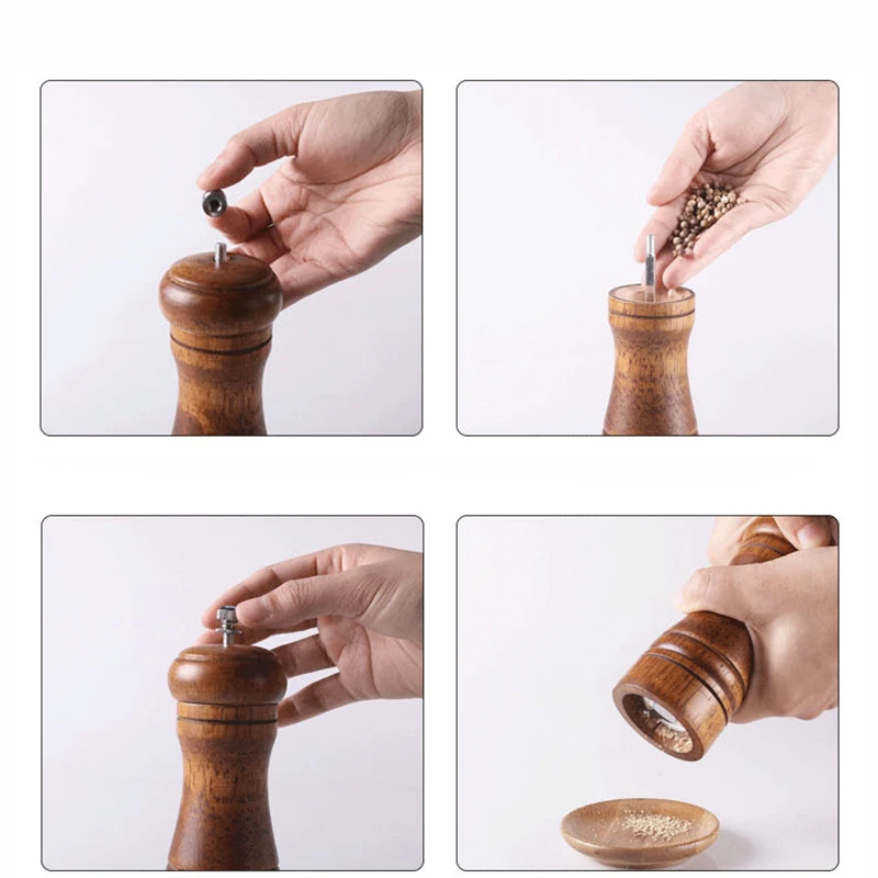 Кухонные принадлежности мельница для соли и перца из натурального дуба 5 дюймов 8