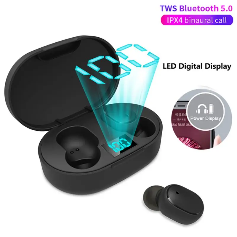 Bluetooth 5.0 Earbuds Wireless Sports Earphone Intelligent Digital Display with Charging Case | Электроника