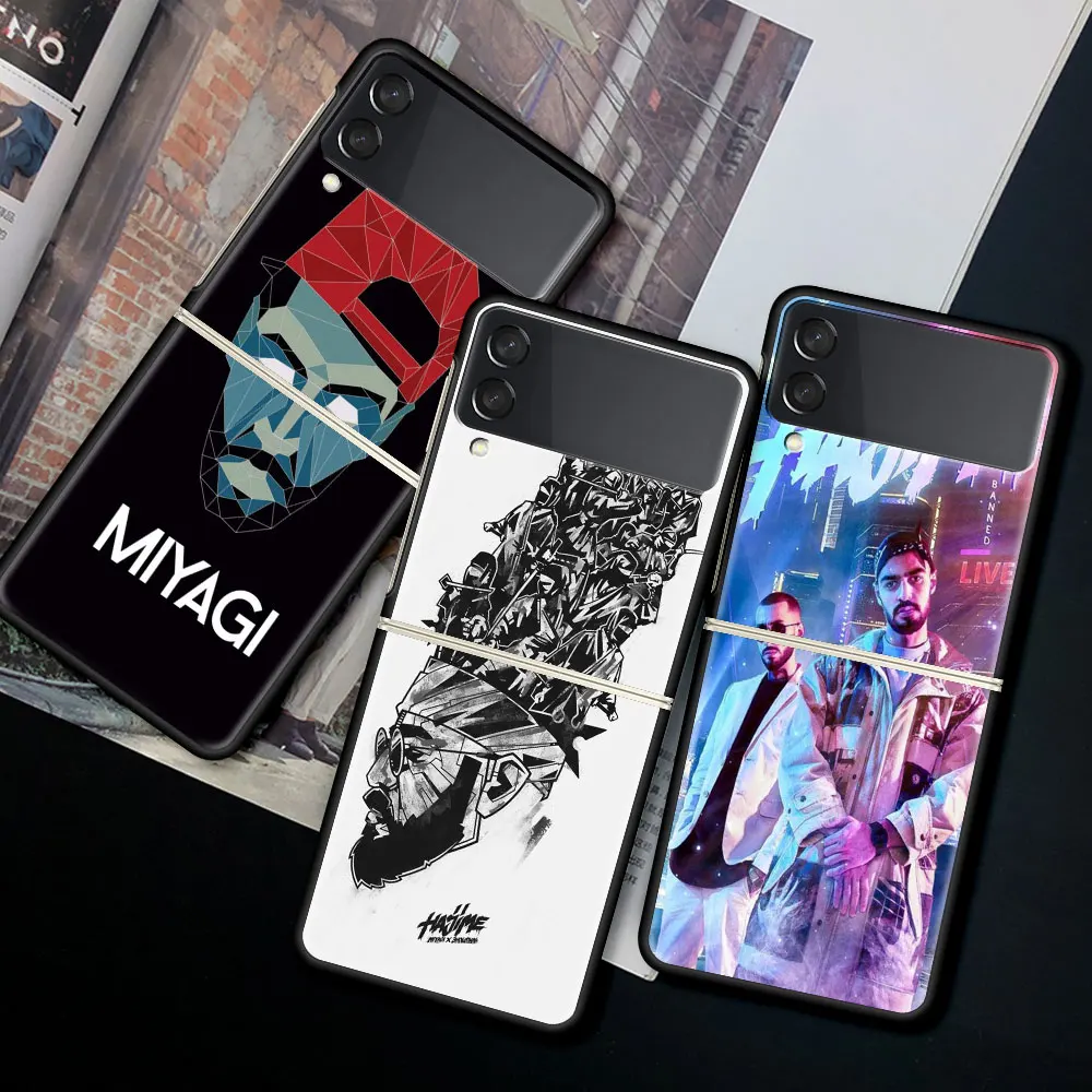 

Luxury Fold Case For Samsung Galaxy Z Flip3 Protect Cover ZFlip 3 5G Black Hard Fashion Phone Coque Funda Hajime MiyaGi Andy