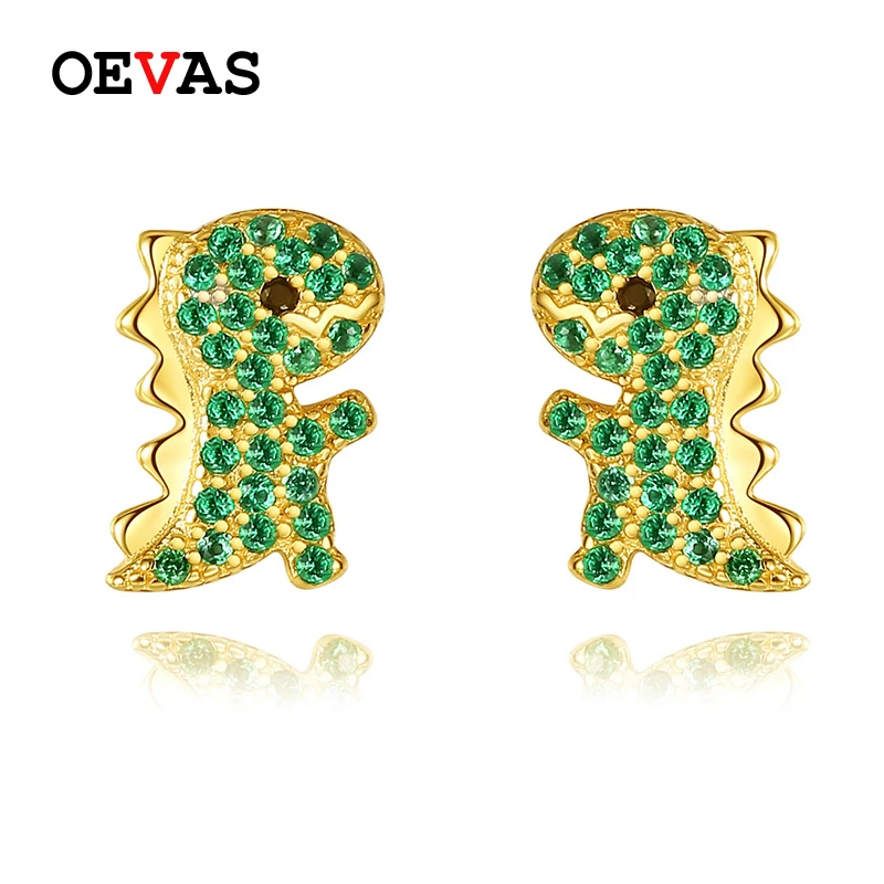 Женские серьги гвоздики из серебра 925 пробы с зеленым Цирконом|Серьги-гвоздики| |