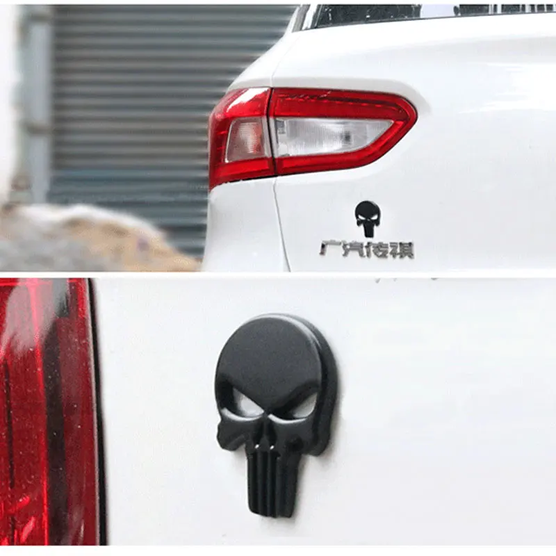 

1Pcs 3D Metal Skull Car Side Fender Rear Trunk Emblem Badge Sticker Decals suit for Universal car,accessories decoration sticker