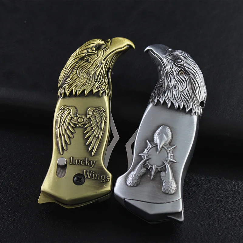 Струйная зажигалка ветрозащитная Зажигалка в форме головы орла с зеленым