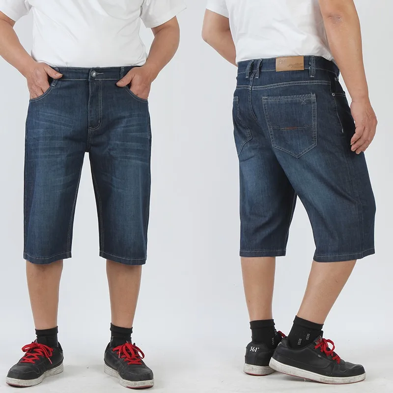 30-46 Plus Size 2021 Summer High Quality Men Baggy short Pants Male Casual Denim Fashion Mens Knee lenght Jeans Street Trousers