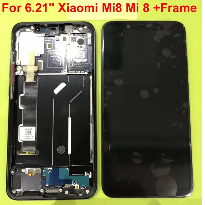 Для 6,2" Xiao mi 8 mi 8 mi 8 supor Amoled ЖК-дисплей+ сенсорная панель дигитайзер с рамкой M1803E1A M1803E1C M1803E