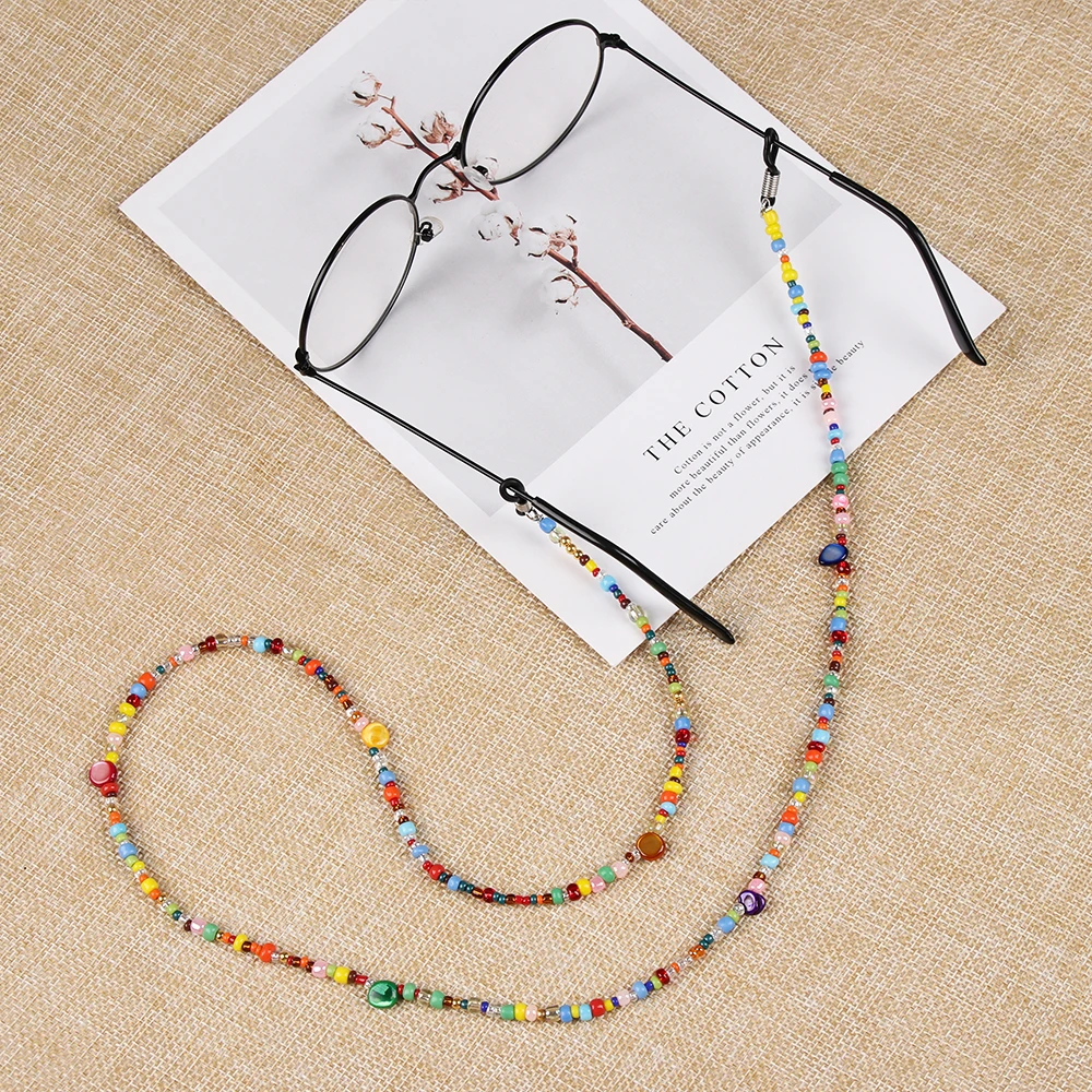 Цепочка для очков женская модное ожерелье солнцезащитных шнурок с бусинами