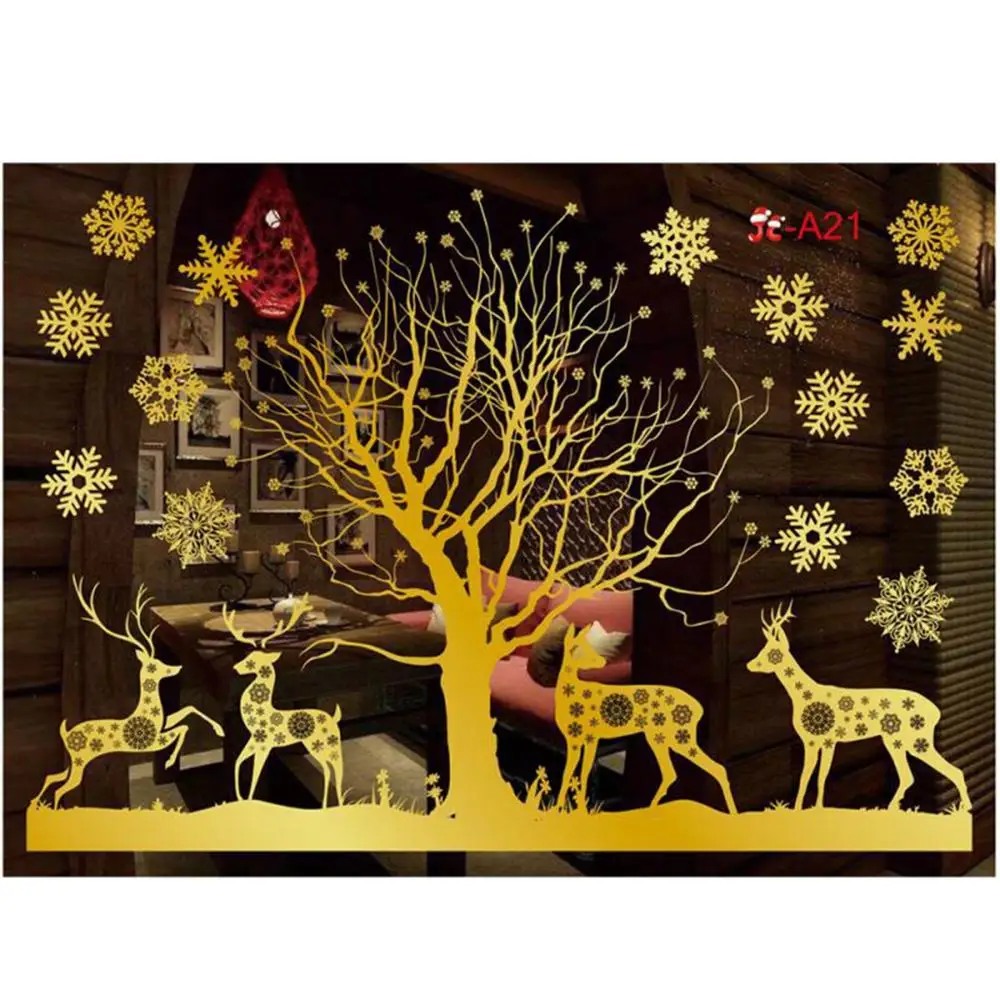Taoup Merry новогодние наклейки на окно Noel Снежинка Санта-Клаус рождественские наклейки на стену украшения Рождественские украшения для дома