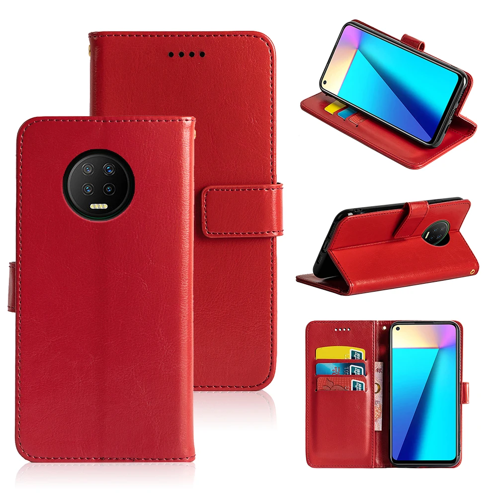 

ROEMI For infinix note7/X690 New Brand Luxury Fashion Phone Case Three Colors Holster Flip Crazy-Horse PU Leather Cover