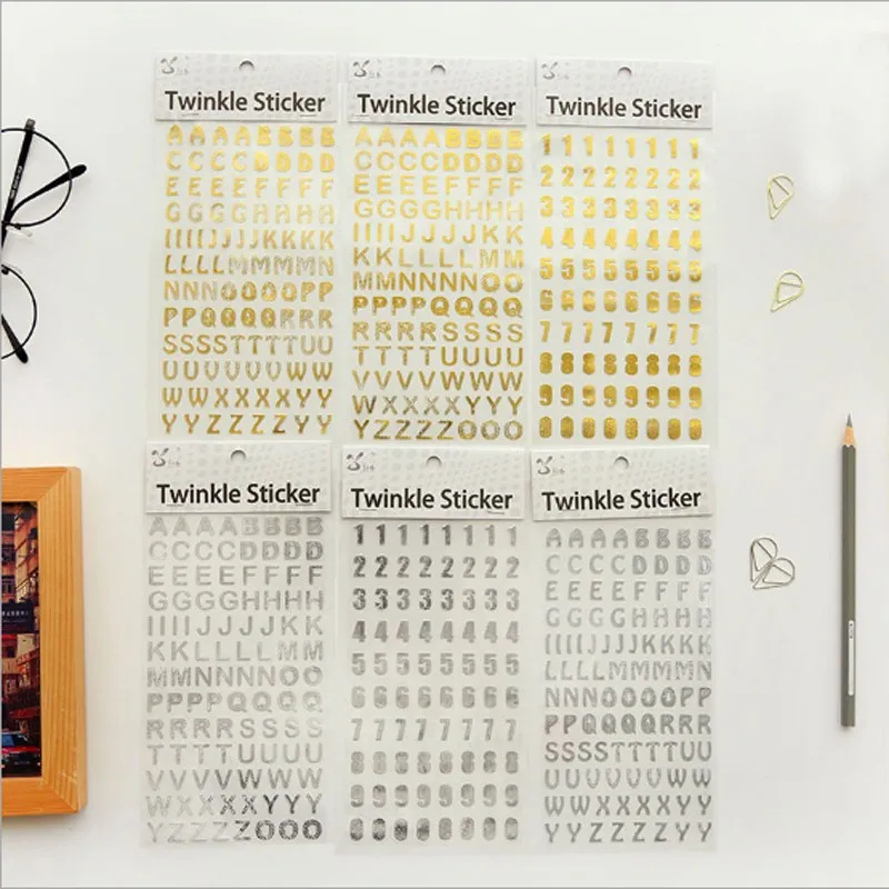 

1 лист Золотое серебряное число Стикеры горячая Распродажа 3D для Неил арта украшения для кончиков ногтей DIY маникюр наклейки для стемпинга С...