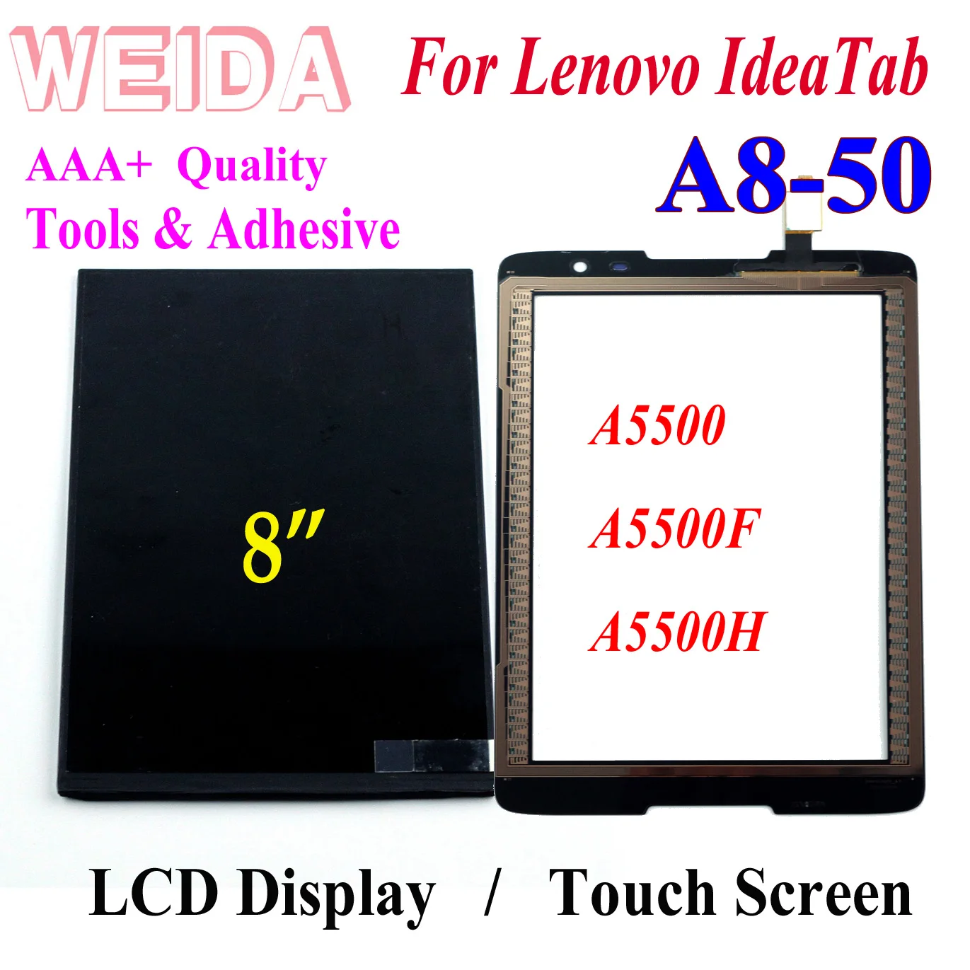 

WEIDA сменный ЖК-дисплей 8 дюймов для Lenovo IdeaTab A8-50 A5500 A5500F, планшетный ПК, ЖК-дисплей, сенсорный экран отдельно A5500-H