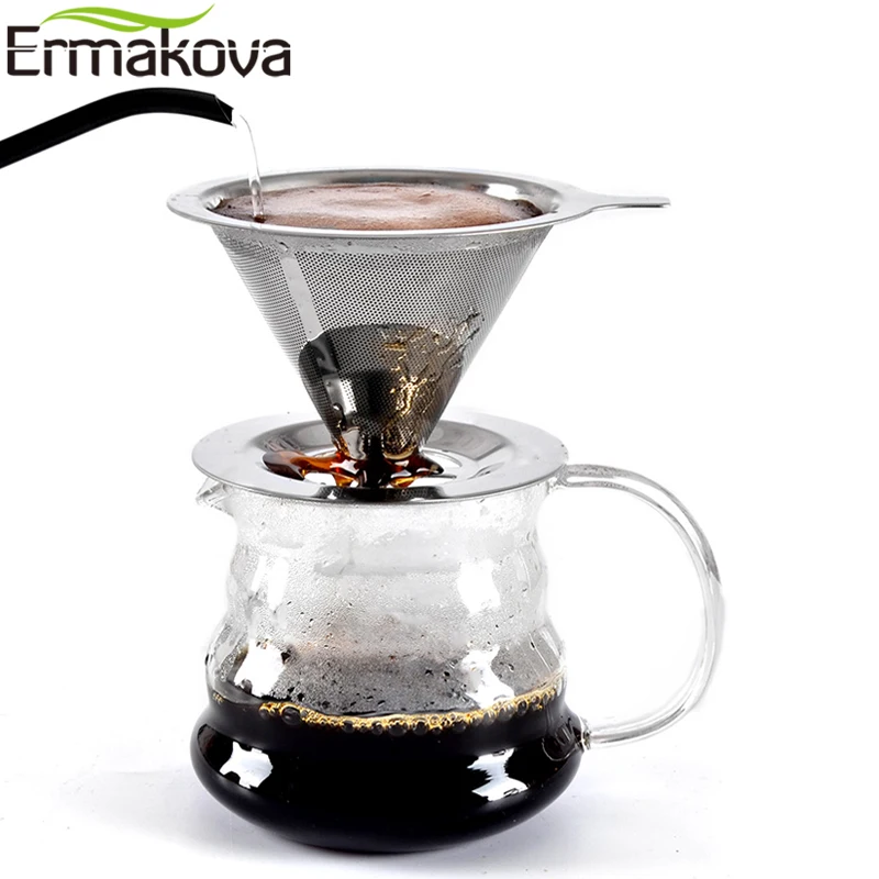 Фильтр для кофе ERMAKOVA безбумажный многоразовая капельная чашка из нержавеющей