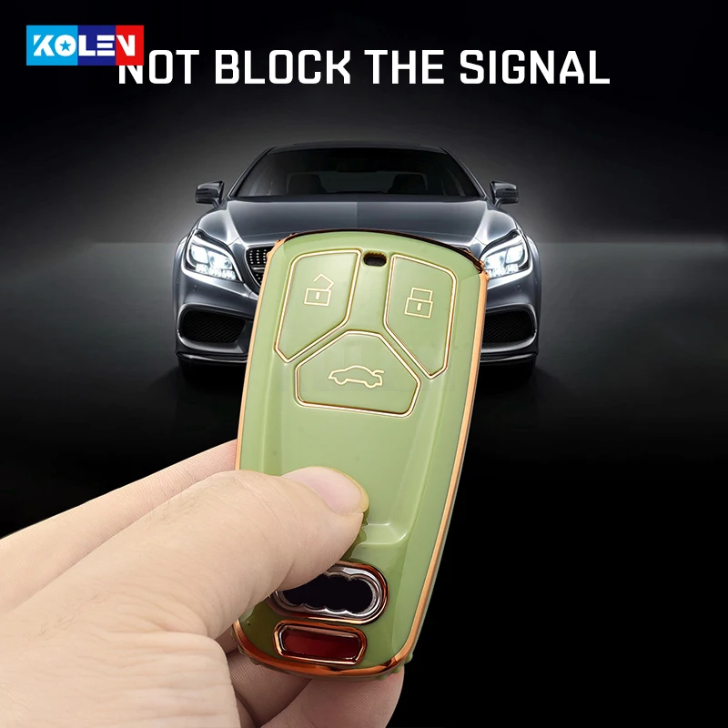 TPU Car Remote Key Cover Case Shell Fob Keychain For Audi A6 A5 Q7 S4 S5 A4 B9 Q7 A4L 4m TT TTS RS 8S Car Styling Accessories images - 6