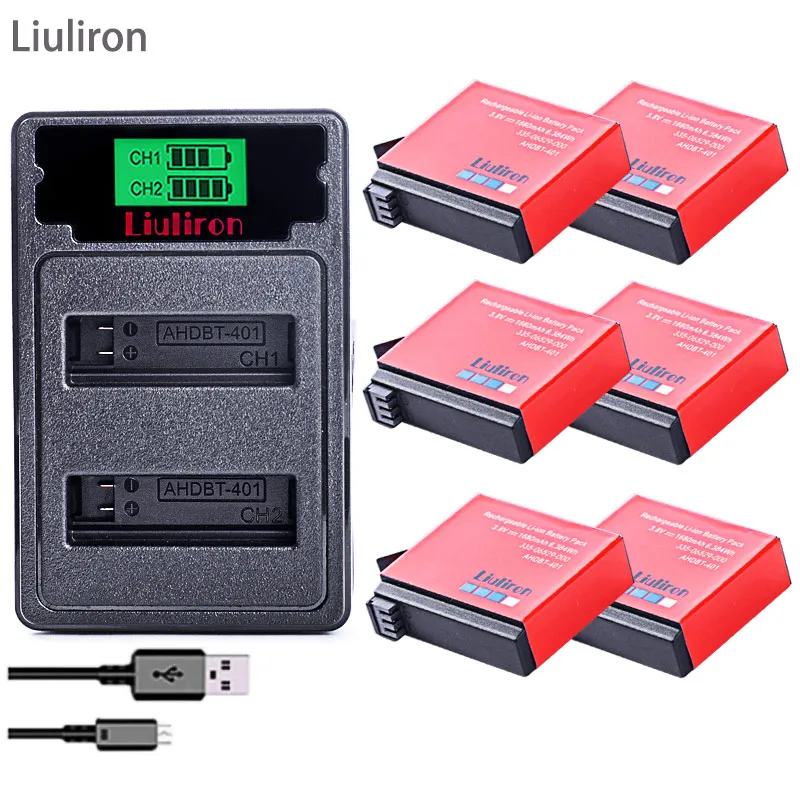 Гоу про Hero4 Hero 4 аккумулятора + ЖК дисплей Двойная зарядка для Xiaomi Yi экшн камеры gopro