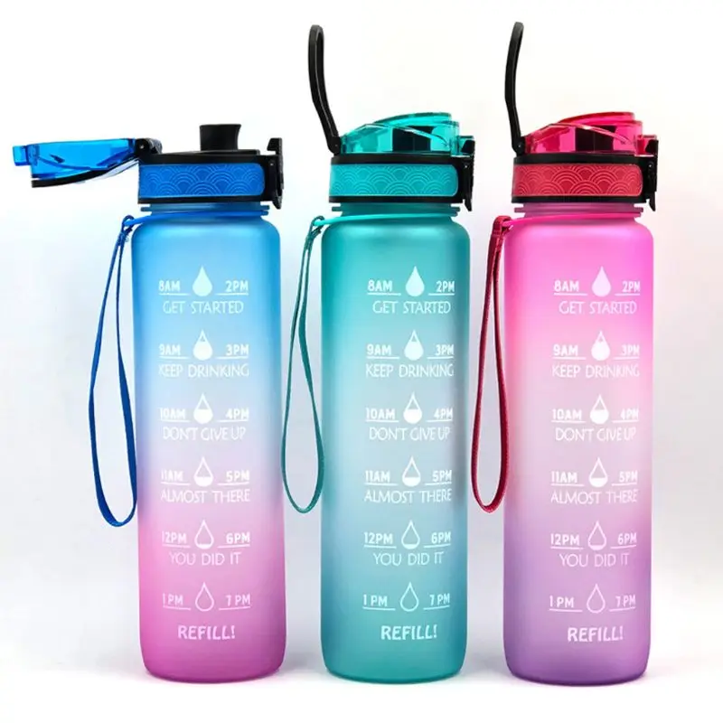 

Frosted Gradient Large Capacity Portable Cup Leakproof Outdoor Fitness Reusable Dropshipping