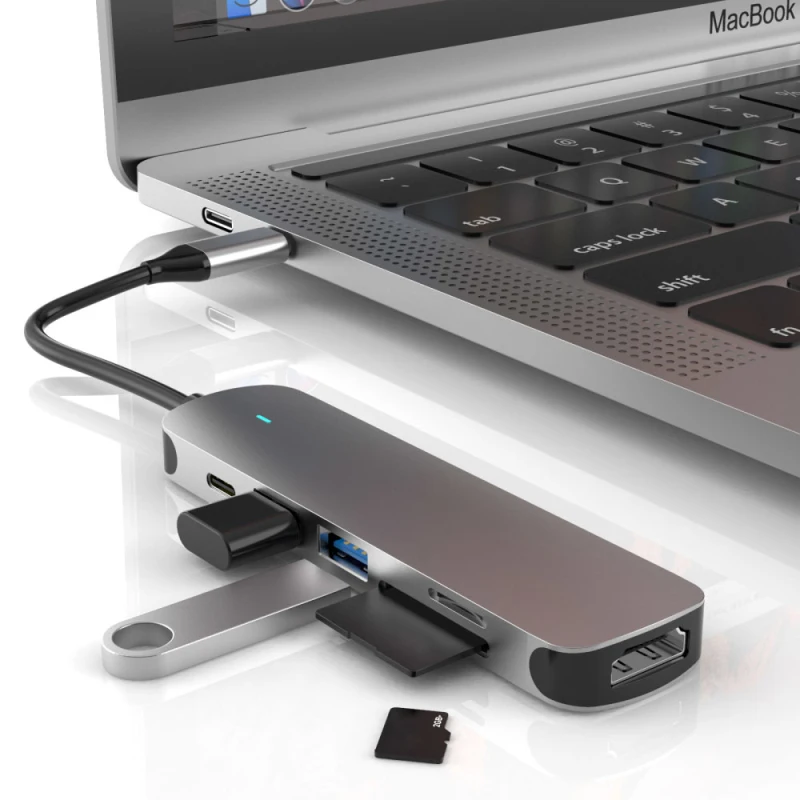 6 в 1 USB C док станция 3 0 Порты и SD/Разъем для карты TF 4K HDMI совместимость с креплением