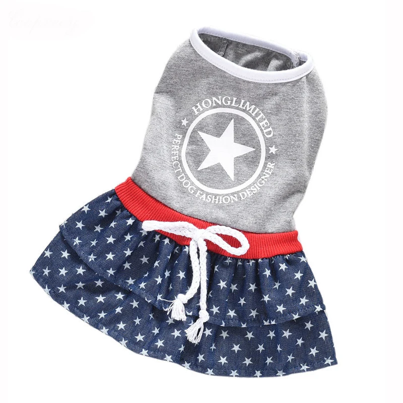 Модные звезды комплект из двух предметов с принтом собака платье для маленьких