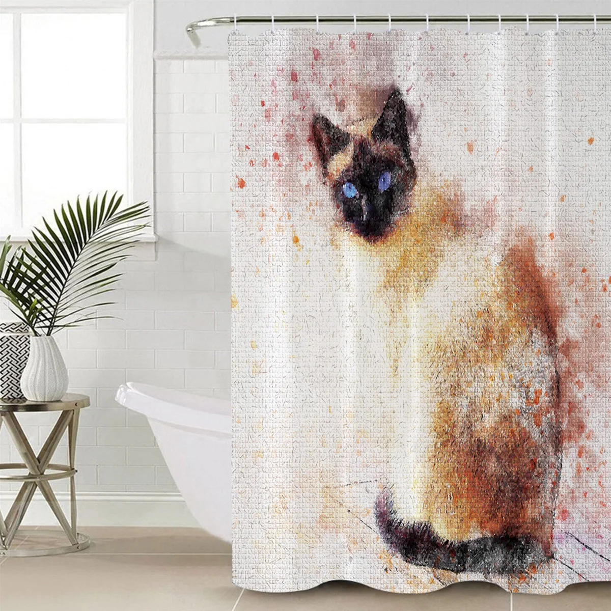 Текстурированный фон картины маслом-это высокий холодный Кот в акварельном