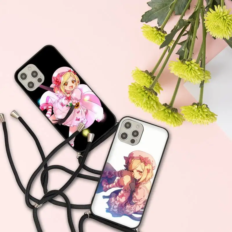 

higurashi no naku koro ni Phone Case For iPhone 7 8 11 12 X XS XR MINI Pro Max Plus Strap Cord Chain Lanyard soft