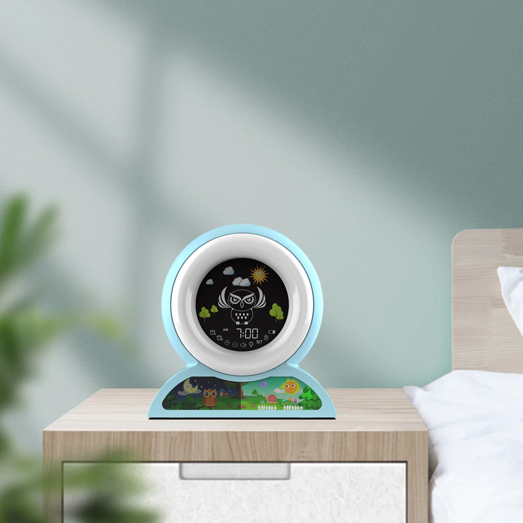 

Kids Sleep Trainer Alarm Clock Bedside Digital Clock with Night Light& Music