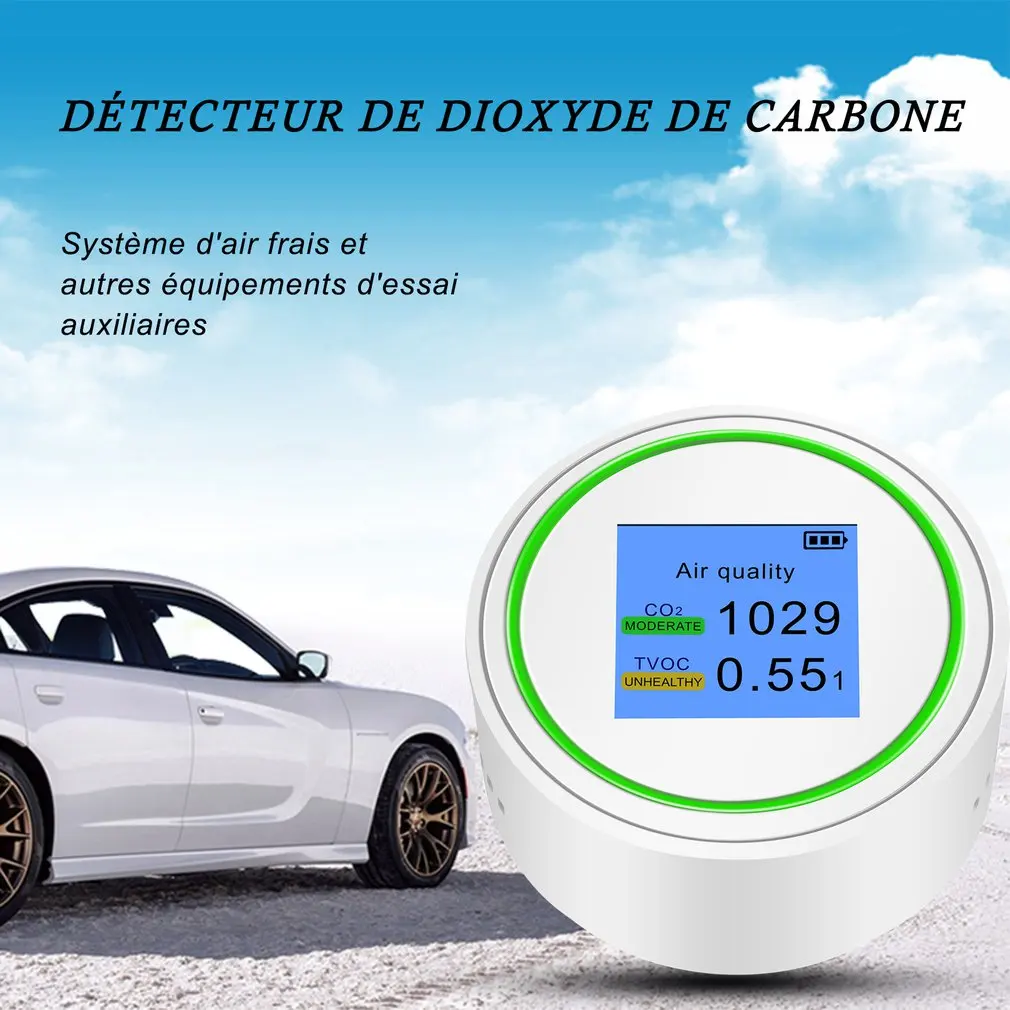 

CO2 And TVOC Tester Air Quality Detector Palm-sized Air Quality Tester Highly Accurate Air Quality Monitoring For CO2 And TVOC