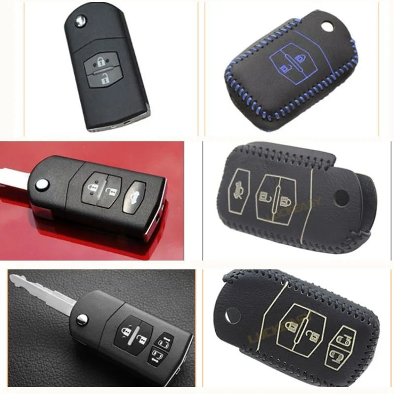 

Luckeasy кожаный чехол для ключа для Mazda Demio 2 3 5 6 M3 M5 M6 CX-5 CX7 CX9 RX8 MX5, чехол для автомобильного ключа, чехол, кошелек, держатель key2a