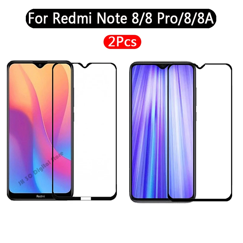 2 шт. закаленное Стекло для Xiaomi Redmi Примечание 8 Pro Полное покрытие Экран защитная пленка на Redmi Note 8 8A Премиум Защитная Стекло