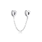 Подходит для браслетов Pandora Charms 100% 925 пробы-серебряные ювелирные изделия со сверкающими дугами Love безопасные бусины-цепочки с прозрачным кубическим цирконием