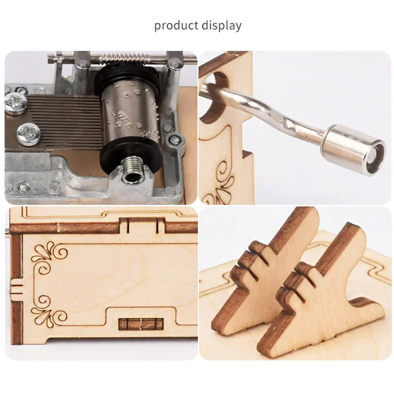 Ручной работы Арфы Форма музыкальная шкатулка деревянная для детей в собранном