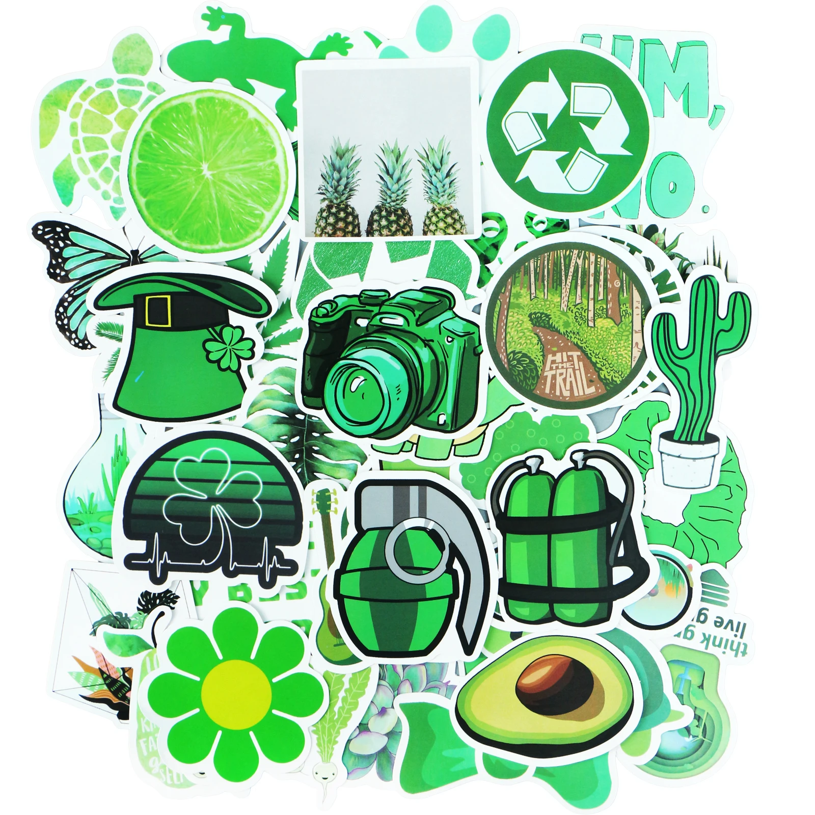 50 шт. зеленая наклейка мультяшная игрушка DIY водонепроницаемые наклейки для