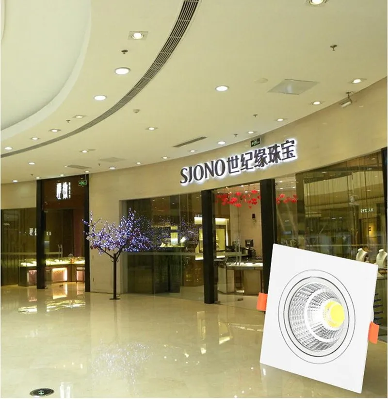 

Recessed Square Dimmable LED Downlights 15W/18W COB LED Ceiling Lamp AC85-265V Warm/Cold White LED Spot Lights Indoor Lighting