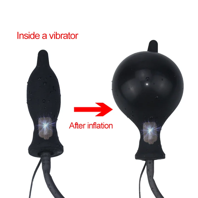 10 Frequency Vibration Inflatable Anal Butt Plug Oversize Silicone Anus Dilator Adult Sex Toys for Couples Vibrator | Красота и