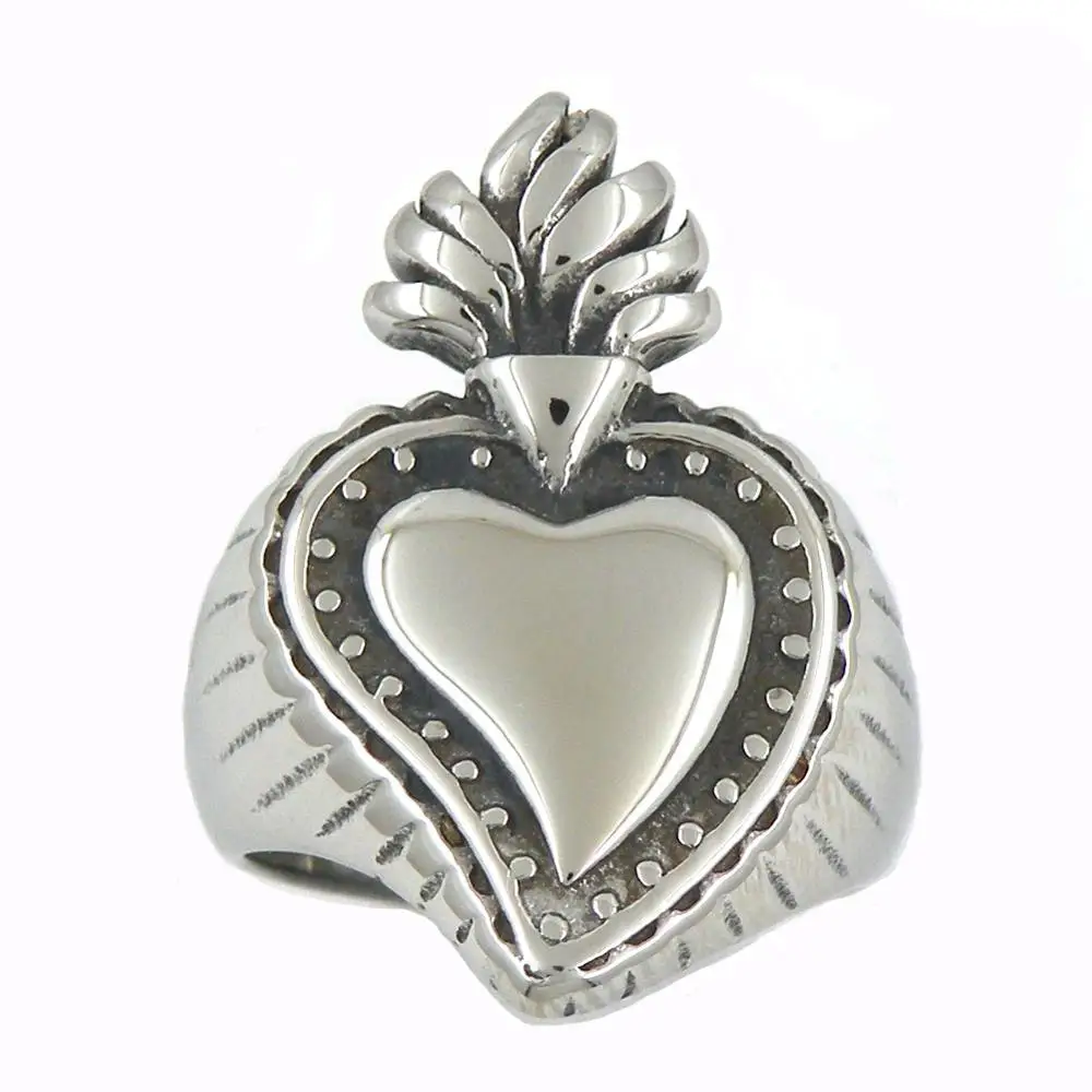 Ювелирные изделия из нержавеющей стали вентиляторы кольцо в форме сердца