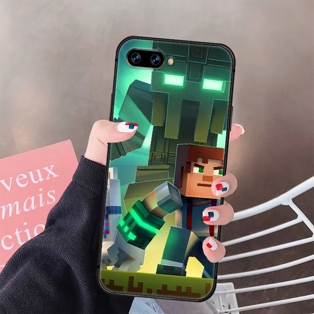 

Sandbox Game Mini World Phone Case Cover Hull For HUAWEI Honor 8 8c 8a 8x 9 9a 9x V10 MATE 10 20 I Lite Pro black Hoesjes 3D