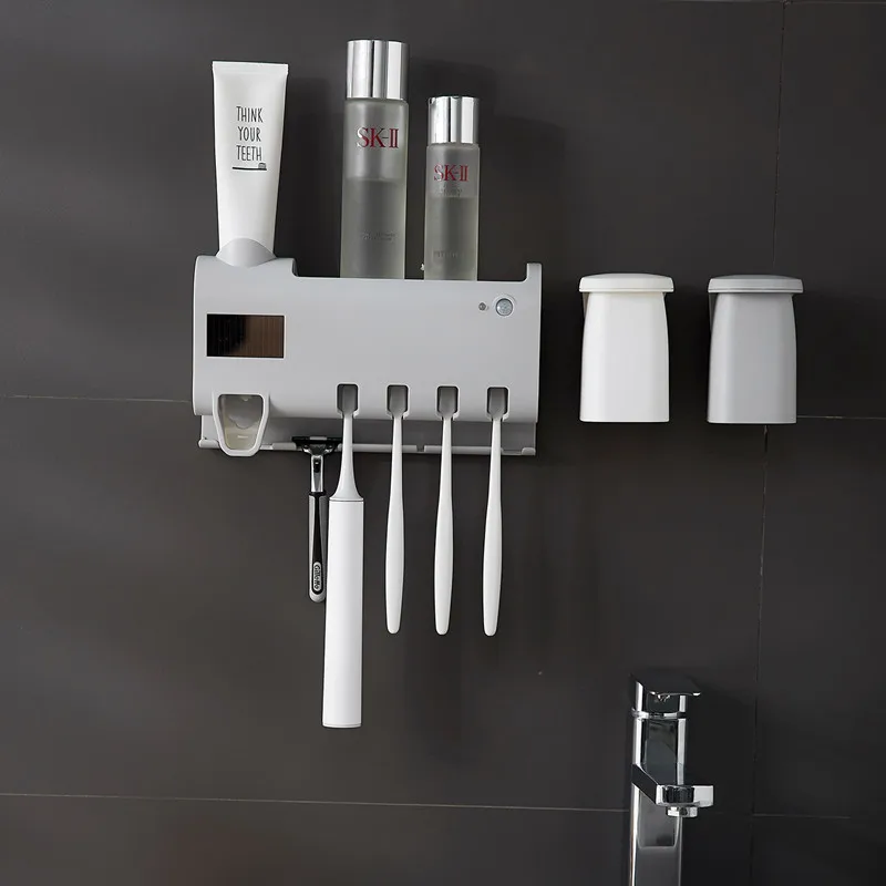 Автоматический дозатор для зубной пасты настенный УФ стерилизатор зубных щеток