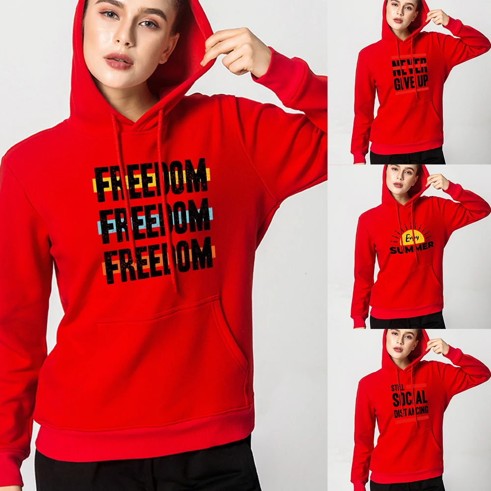 

Sweatshirt Womens Hoodie Fall/Winter Fashion Simple Letter Print Sportswear Shirt Casual Wear Pullover Womens Winter Jacket