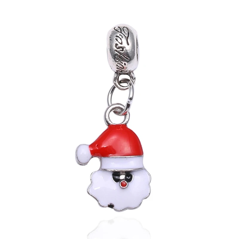 TOGORY 2Pcs/lot Fashion Crystal Santa Claus Charms Bead Fit Original Brand Bracelets For Women Girl Jewelry Christmas Gift | Украшения и