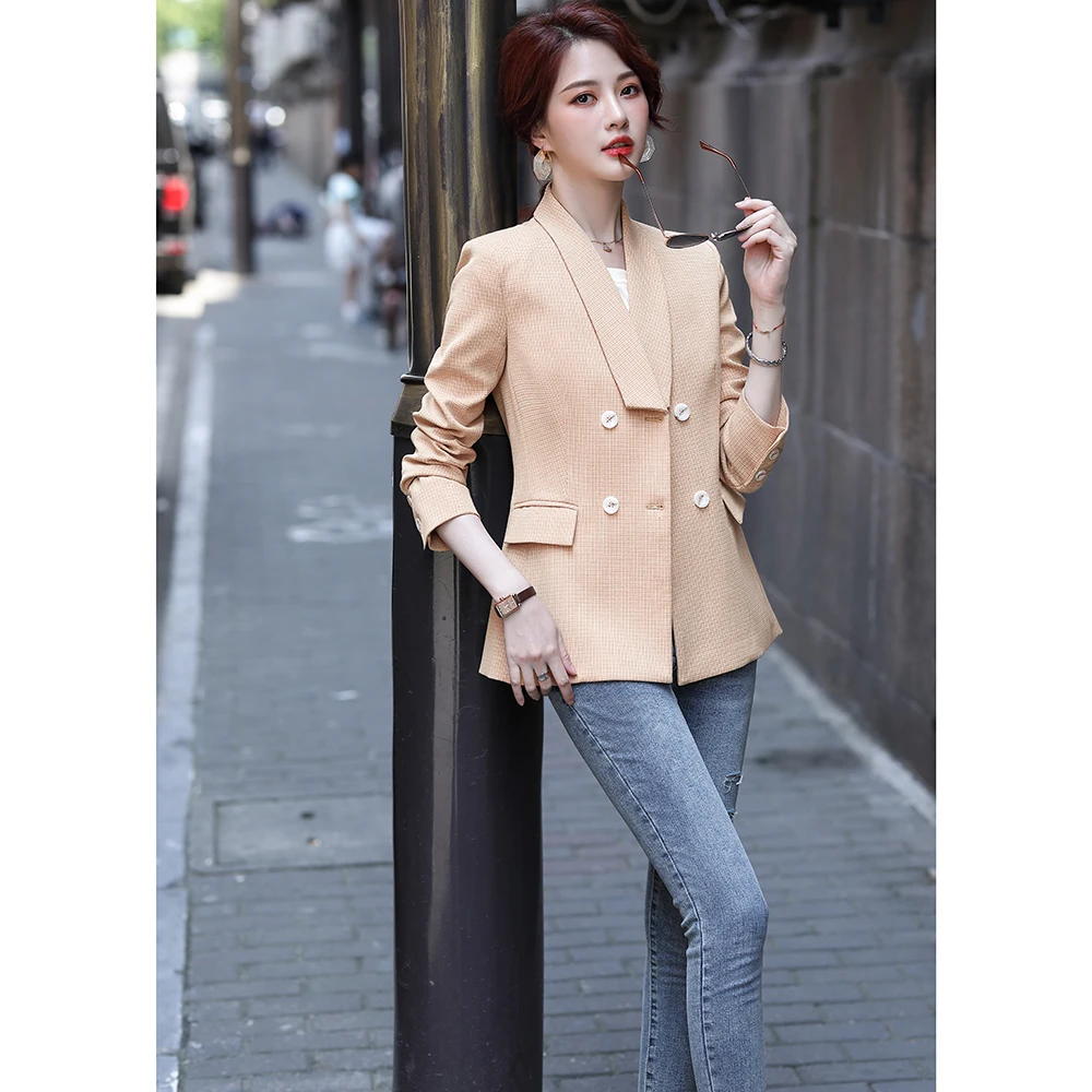 2020 модный осенний серый женский костюм куртка повседневный пальто с длинным