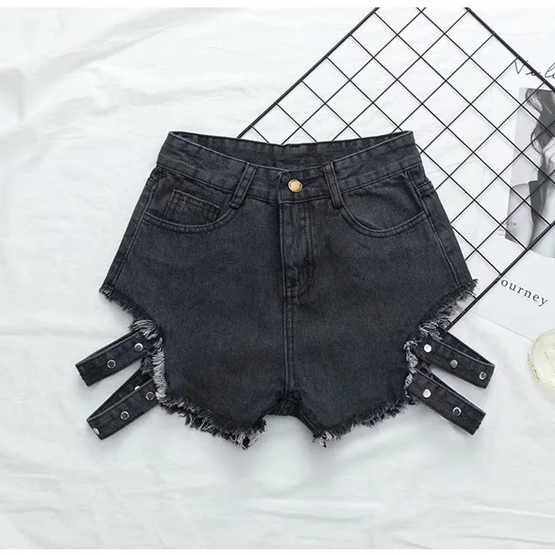 

Women Shorts High Waist Shorts Wide Leg Denim Shorts For Women 2021 Personality Rivet Regular Fit Denim Shorts jeans