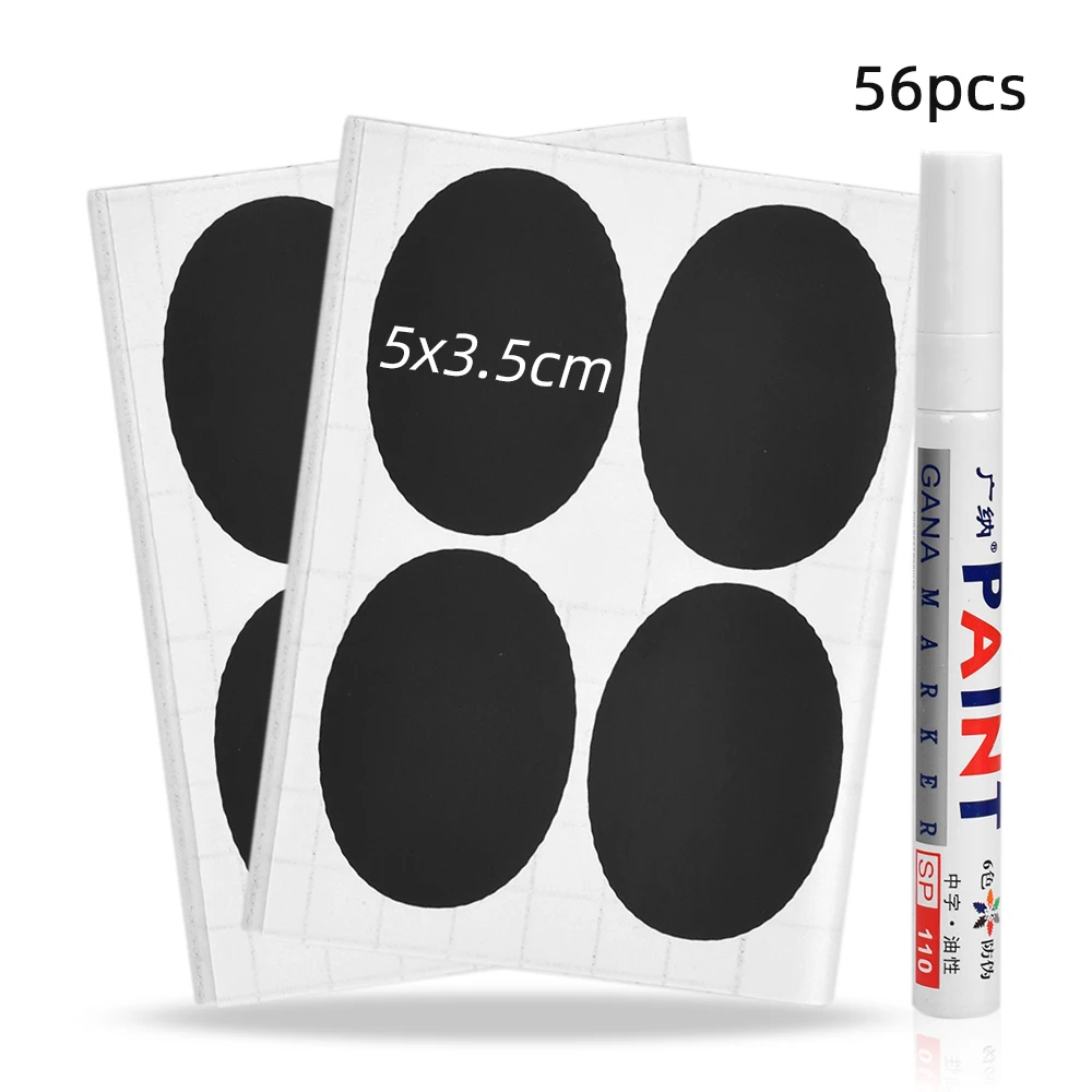 56 шт. наклейки для специй баночки съемный кухонный Органайзер хранилище бутылки