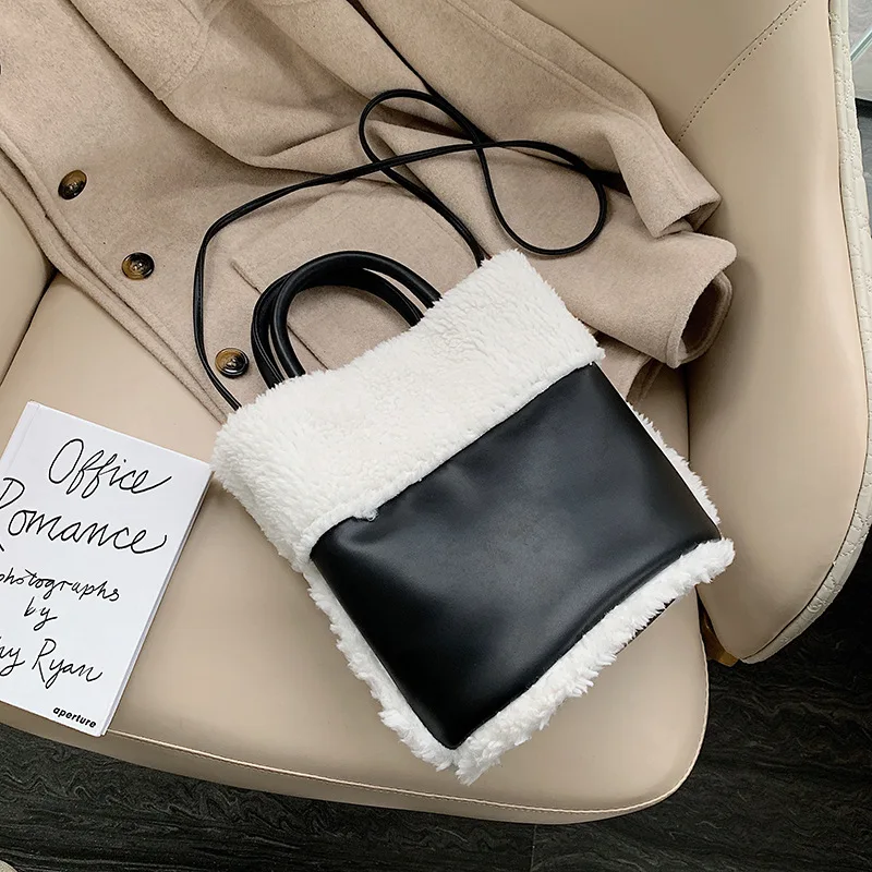 Зимняя теплая женская сумка-мессенджер на плечо женские сумки шикарные из