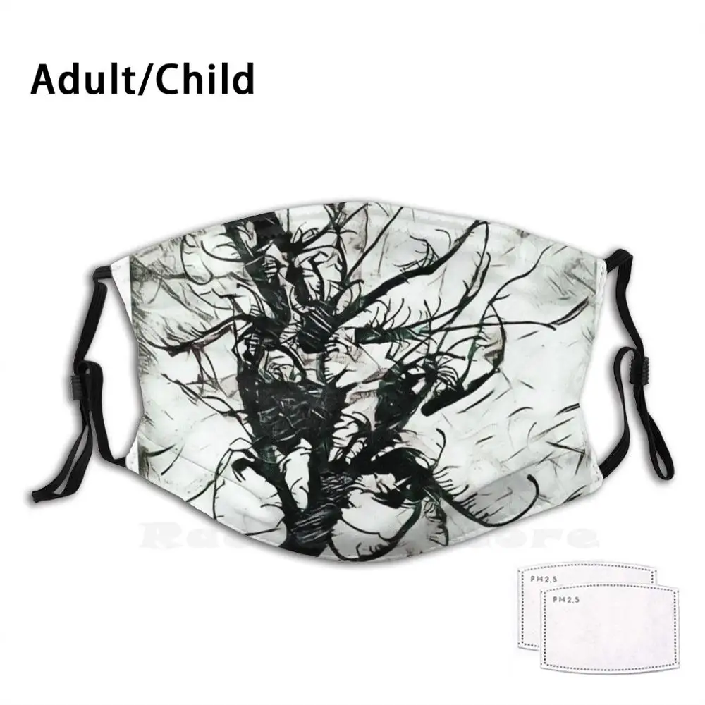 Темный старщего со смешным рисунком многоразовые Pm2.755 фильтр маска для лица H P