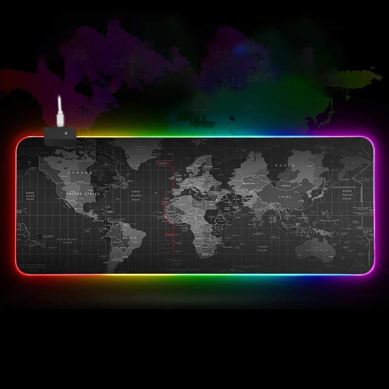 Игровой коврик для мыши большой геймерский компьютерный с картой мира из