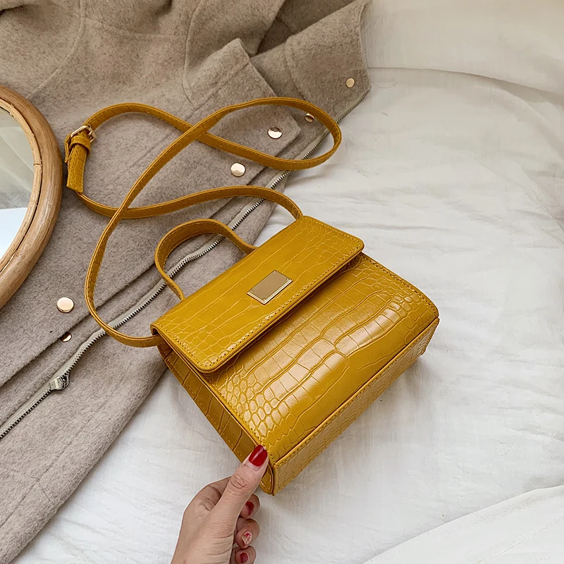 yellow BXX Sac/ модные осенне-зимние роскошные женские сумки дизайнерские винтажные каменные узоры небольшой квадратный пакет сумка ZE687 - Цвет: yellow