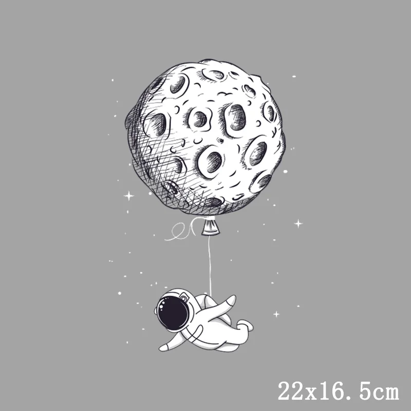 Теплопередача астронавт инопланетянин железо на перенос ПВХ Патчи для одежды