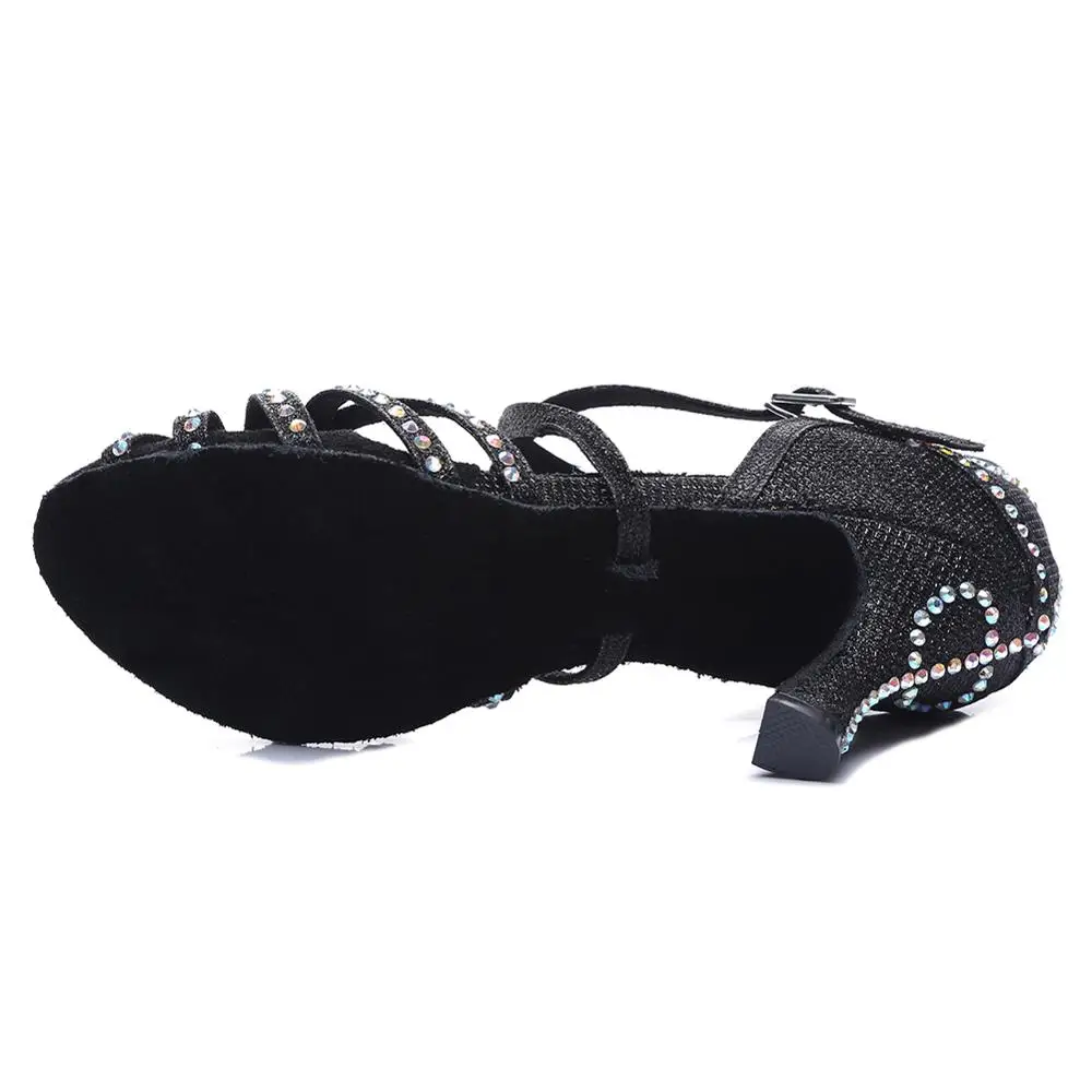 Latin Dance Shoes Women's Ballroom Dance Shoes Ladies High Heeled Professional Girls Children Dance Shoes 6/7.5/8.5/9/10cm Heels