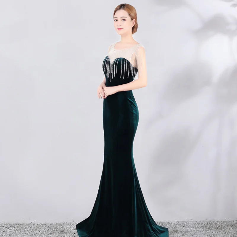 Осенние бархатные Формальное длинное вечерние платье Для женщин элегантное