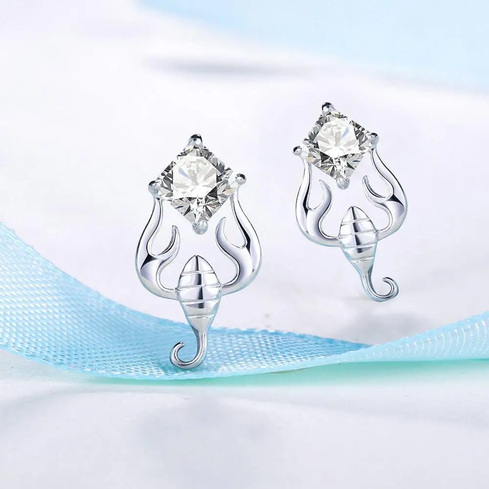 

MIQIAO 925 Silver Stud Earrings Zircon Aquarius Aries Libra Gemini Cancer Leo Virgo Sagittarius Pisces Taurus Scorpio Capricorn