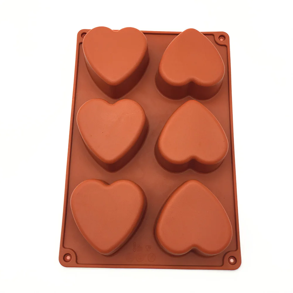 6 cavity Алмаз Любовь силиконовая форма для выпечки в форме цветка силиконовой 3D