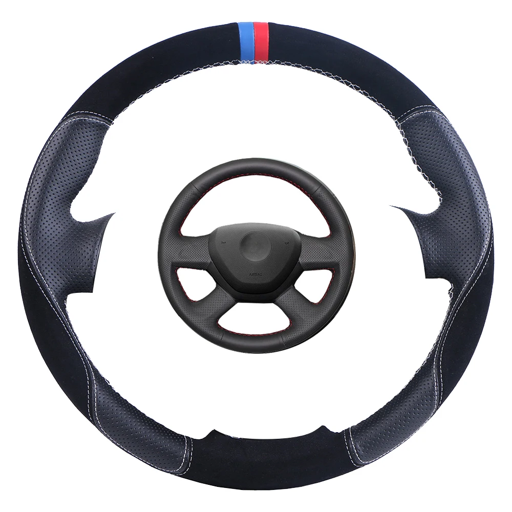 Изготовленный на заказ Чехол рулевого колеса автомобиля Черный для 2014 Skoda Octavia 2013