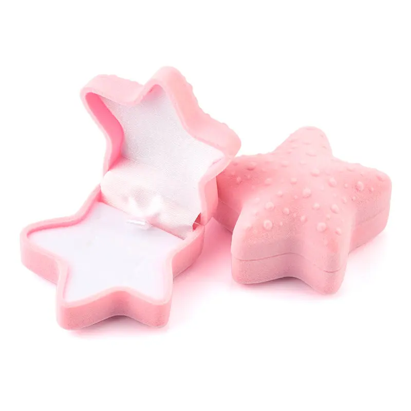 starfish-pink 1 шт. прекрасный бархатный контейнер для ювелирных изделий коробка для свадебных колец для сережек Ожерелье Браслет Дисплей Подарочная коробка держатель 16 стилей - Цвет: starfish-pink